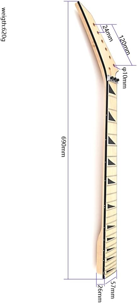Electric Guitar Neck 24 Fret 25.5 Inch Maple Fingerboard Locking Nut Replacement for Jackson Style