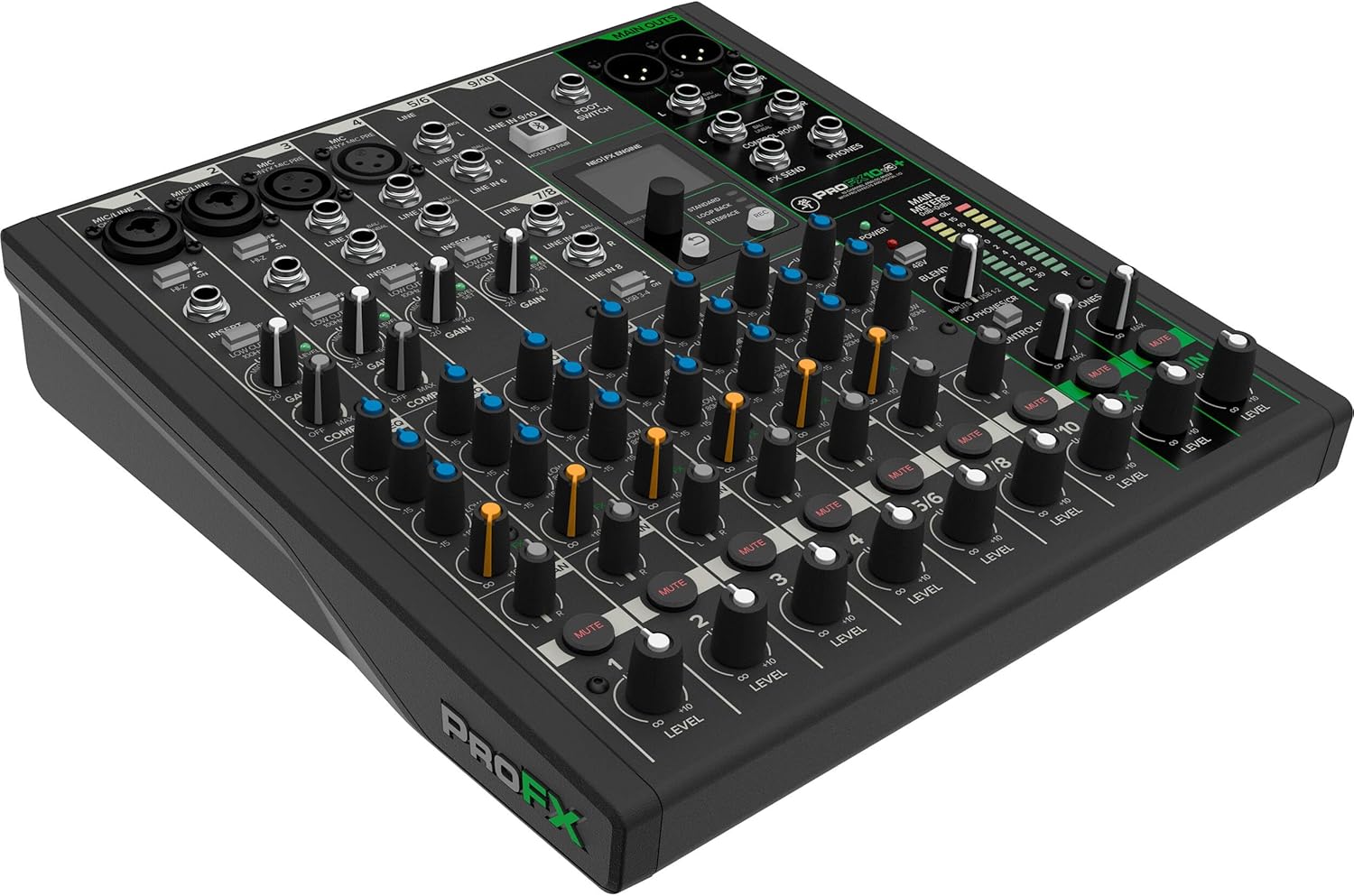 Mackie ProFX10v3+ 10-Channel Analog Mixer With Enhanced FX, USB Recording Modes, Bluetooth and Essential Cables
