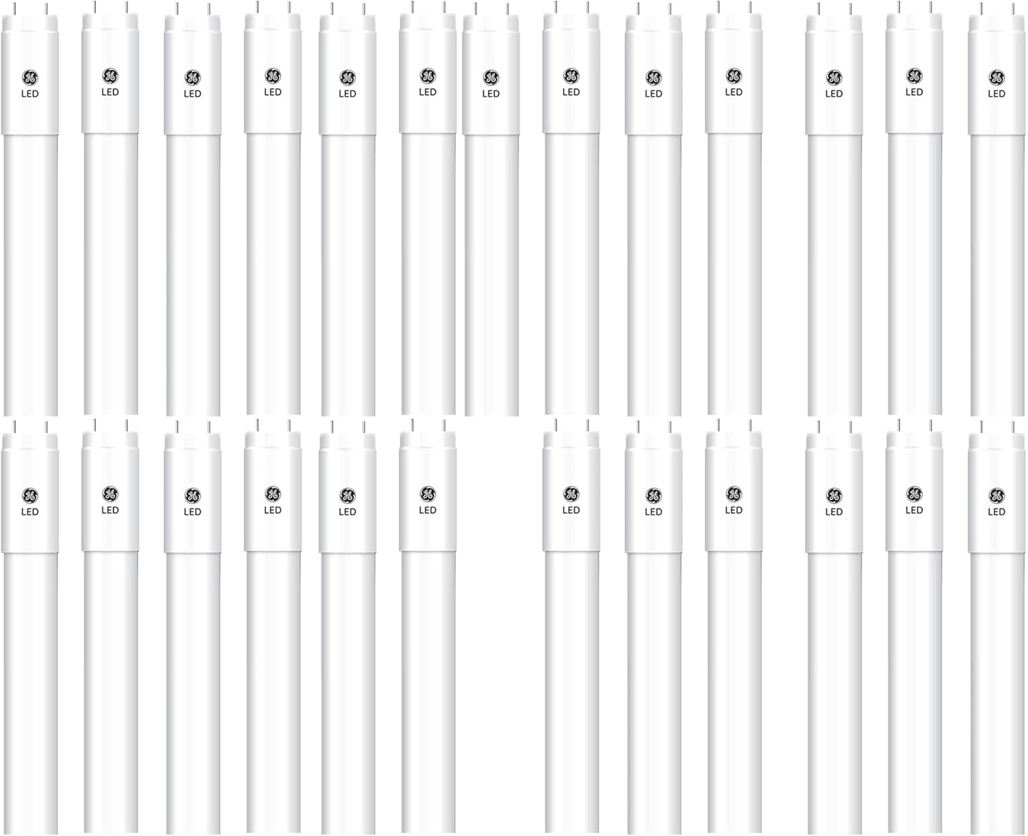 GE (case of 25) LED Tube 93138405 Type A and B Upgrade for 48 inch Fluorescent T8, Type A and Type B Dual-Mode Glass 13 watt, 1850 lumens, 3000K Color Temp, LED Tube