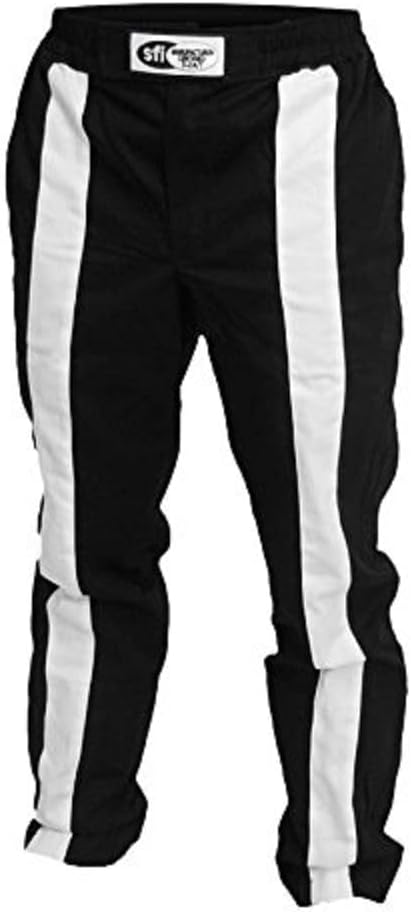 K1 Race Gear Triumph 2 Single Layer SFI-1 Proban Cotton Fire Pants (Black/White, Small)