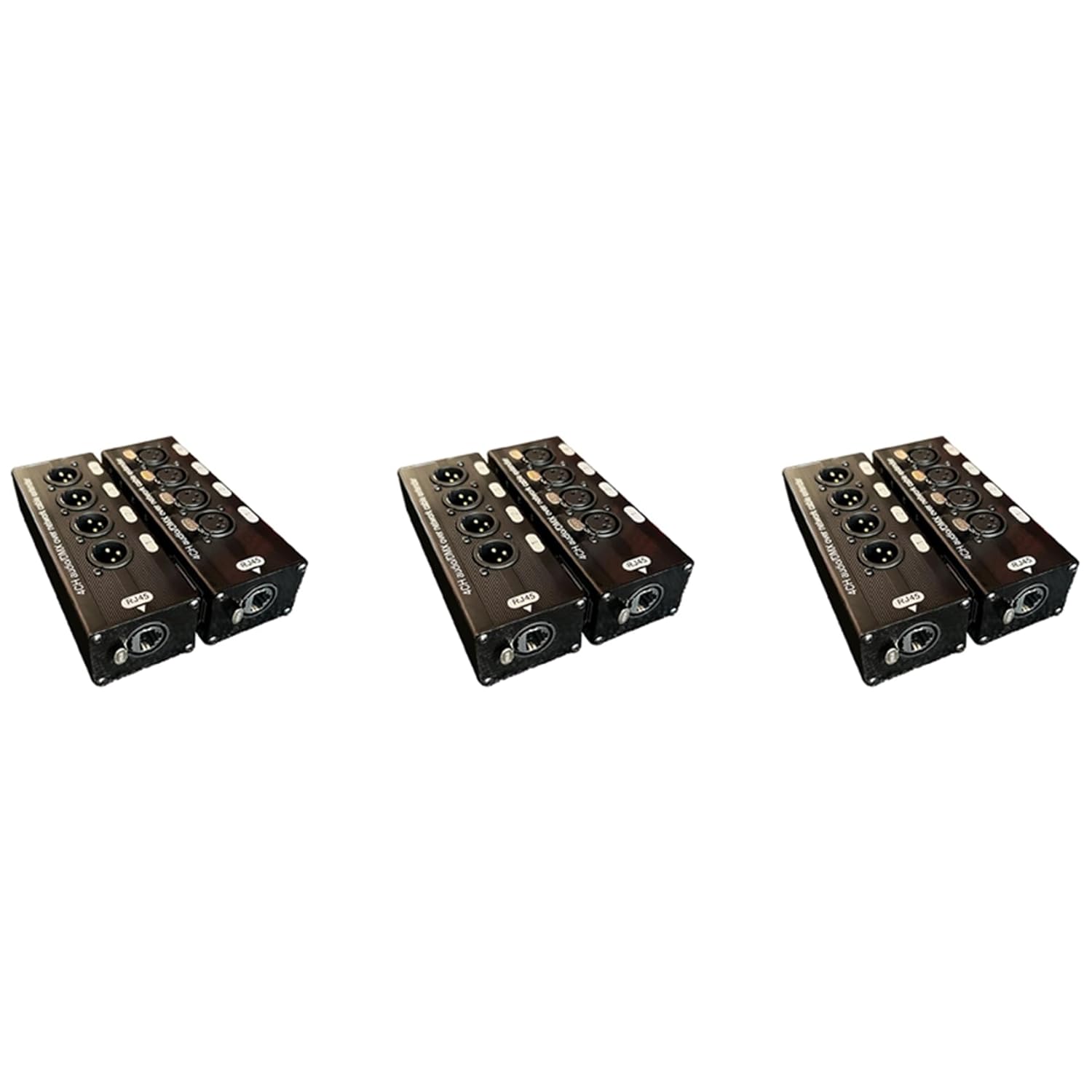 3Pair 4-Channel 3-Pin XLR Audio and Over Network Cable Extender, DMX512 Network Signal Extender 1 Male+1 Female
