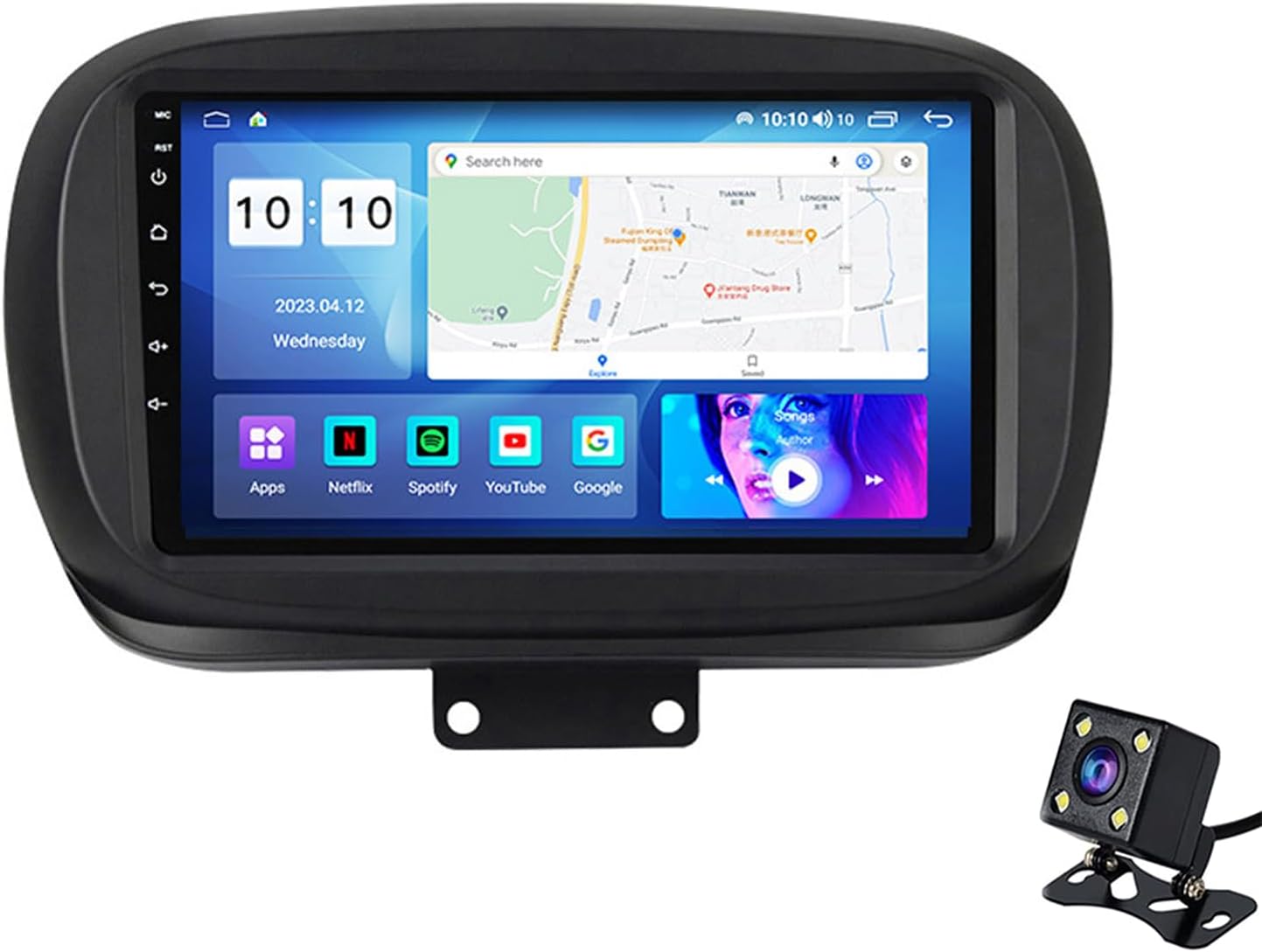 Bluetooth Double Din Car Stereo Head Unit for Fiat 500X 2014-2020, Wireless CarPlay and Android Auto, HD Touch Screen Mirror Link