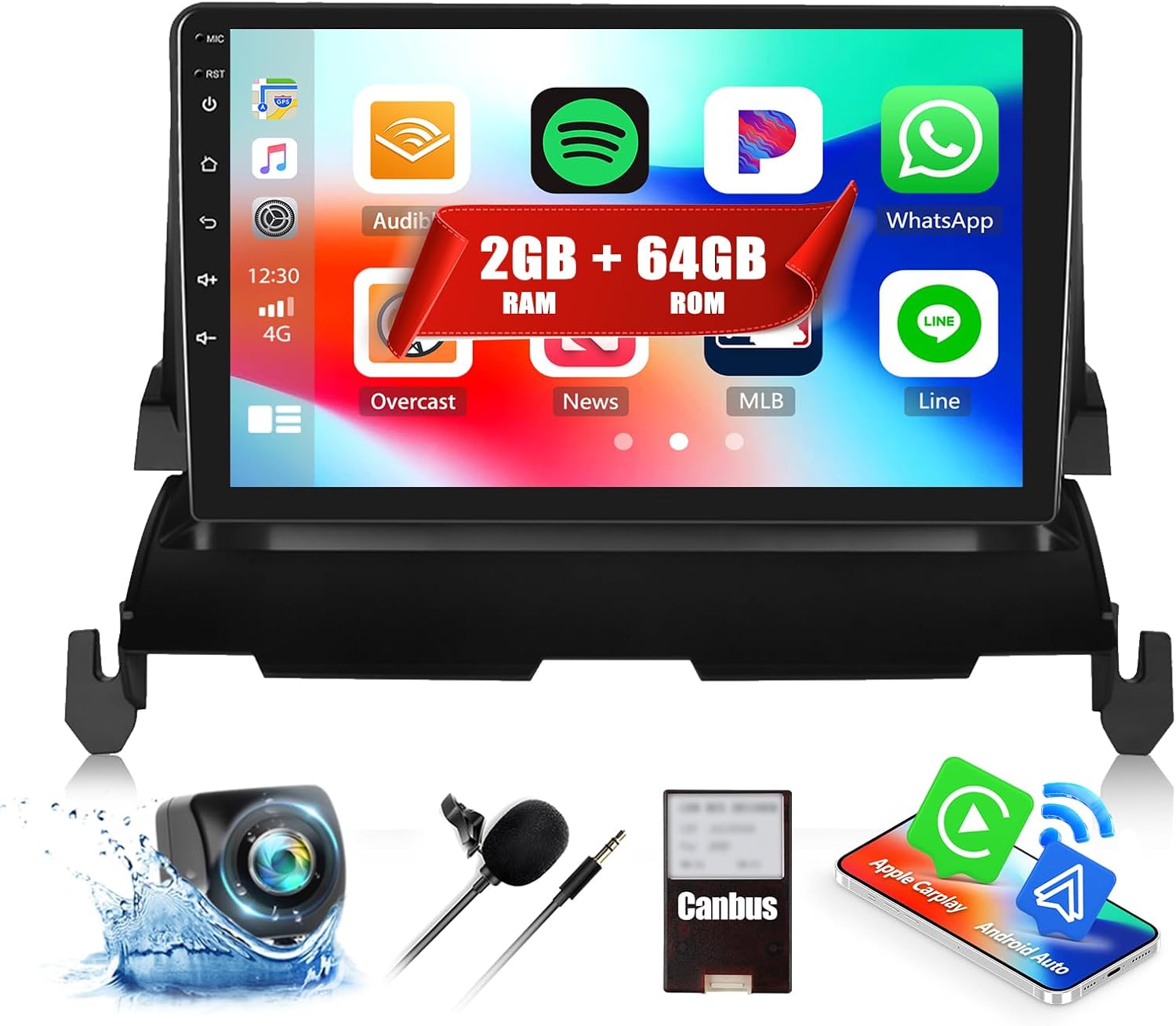 2G+64G Car Stereo Radio for Dodge Journey 2009 2010 2011 with Wireless CarPlay Android Auto Android 13 Head Unit 9
