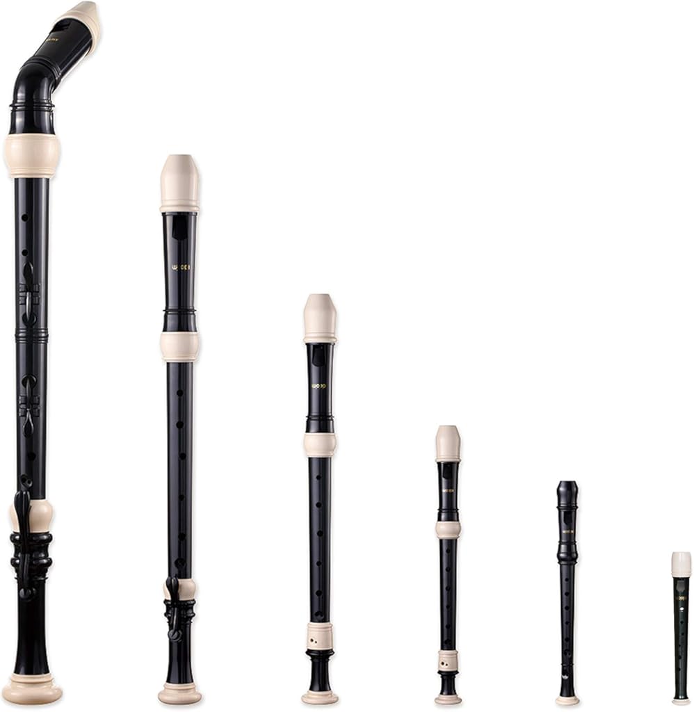 SMARTWOODI Recorder Set RS-605B Black & Ivory (Bass, Tenor, Alto, Soprano, Sopranino, & Garklein)