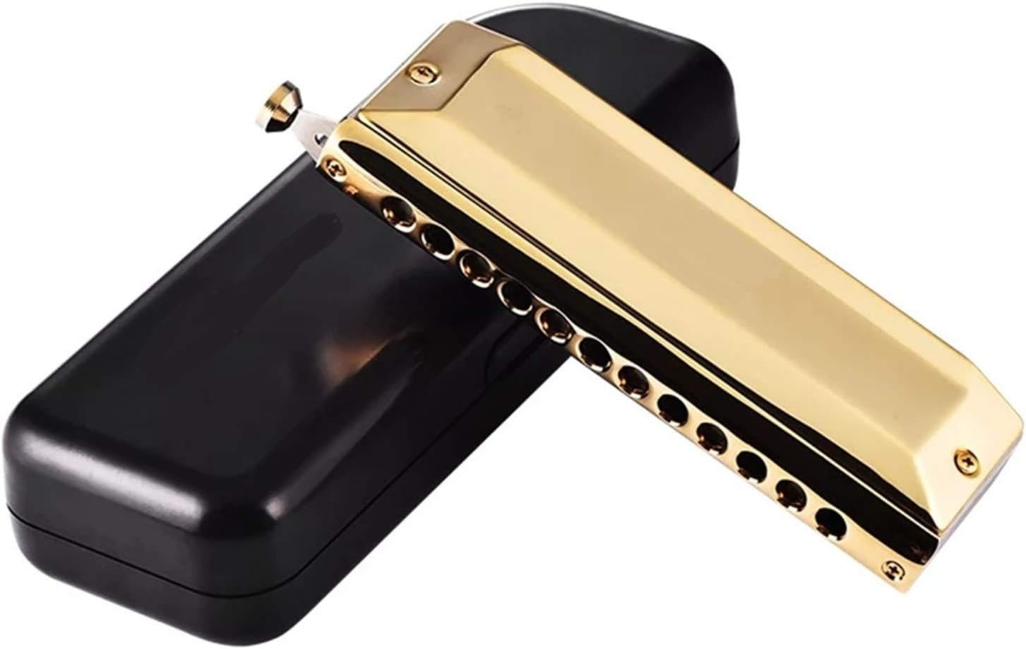 Harmonica Chromatic Harmonica 12 16 Holes Mouth Organ Instrumentos Key of C Phosphor Bronze Reeds Musical Instruments (Color : Black 1248)