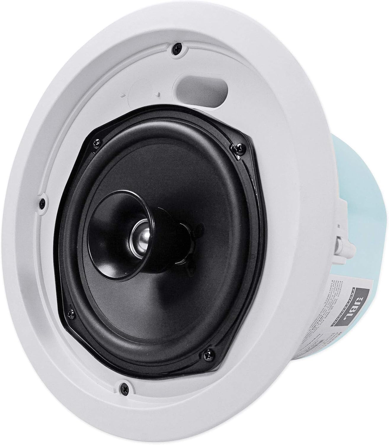 JBL Professional Control 26C 2-Way, 6.5” Round In-Ceiling Speaker with Metal Back-Can. 16 Ohm, 150 Watt. Sold as Pair. White, Paintable Grille.