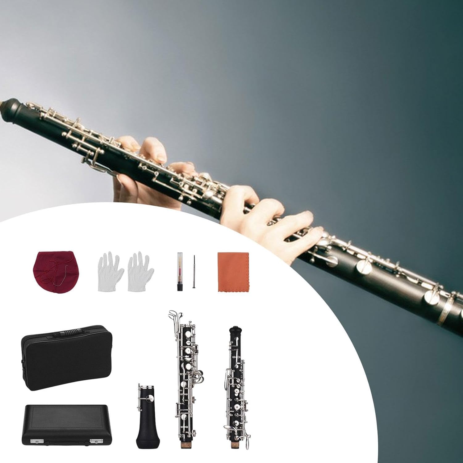 Oboe C Key, Convenient to Carry, 22 Keys Semi Automatic Woodwind Instrument with Carrying Bag for Students Professionals
