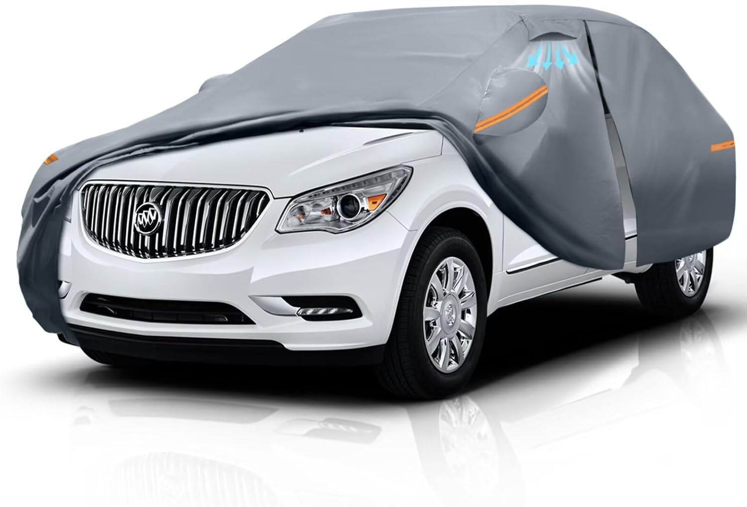 Waterproof Buick Envision(2015-2026) Car Cover with Breathable Vents, [2026 Upgrade] Premium Covers with Cotton Liner and Zipper Door, Sun Rain Snow Dust Uv Protection.(Gift with Towel)