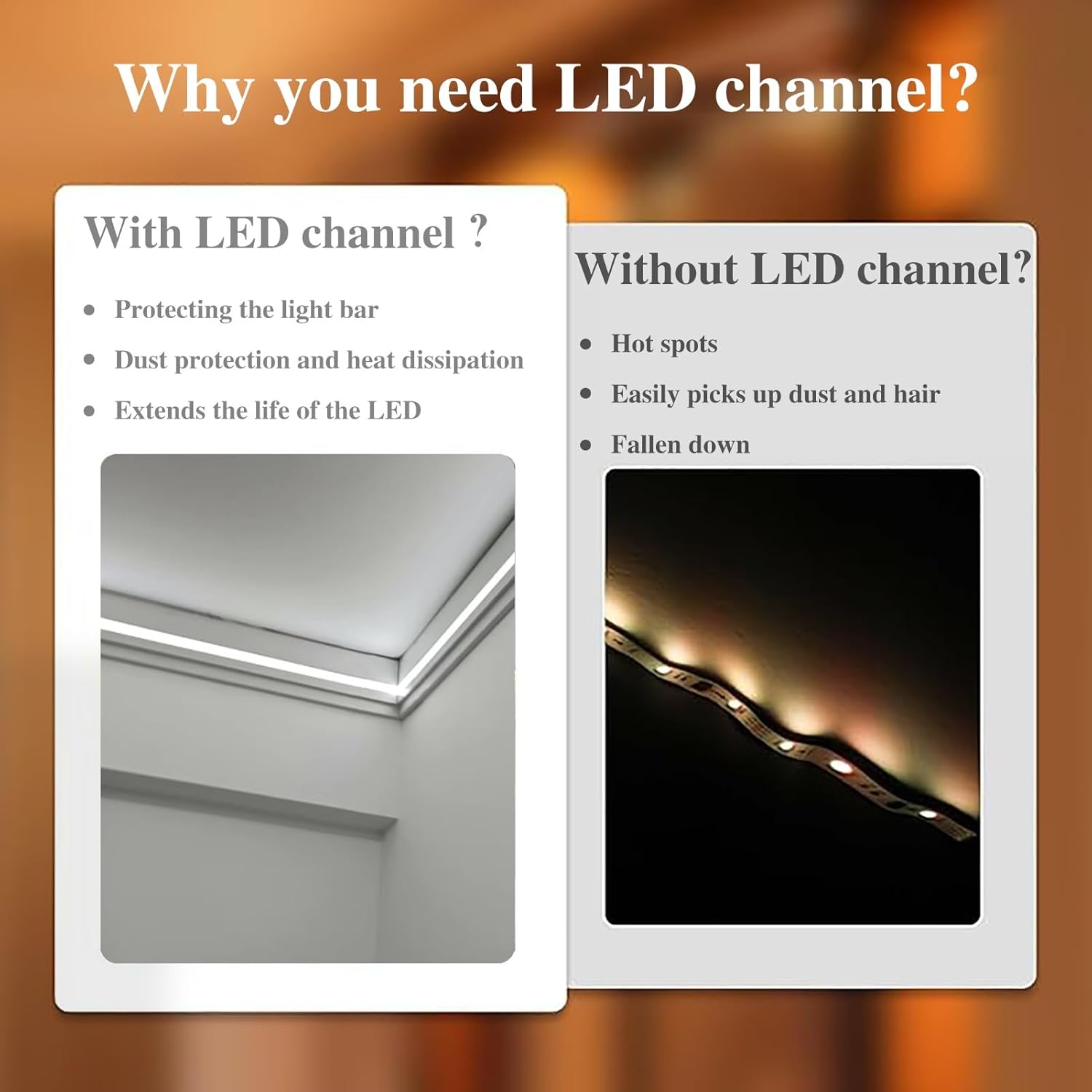 Milky White Led Channel System with Black Line, 1 Inch Wide Lighting Track for Theater Corner, Indirect Led Strip Wall Mount, DIY Skirting Lighting(12cm(4 3/4