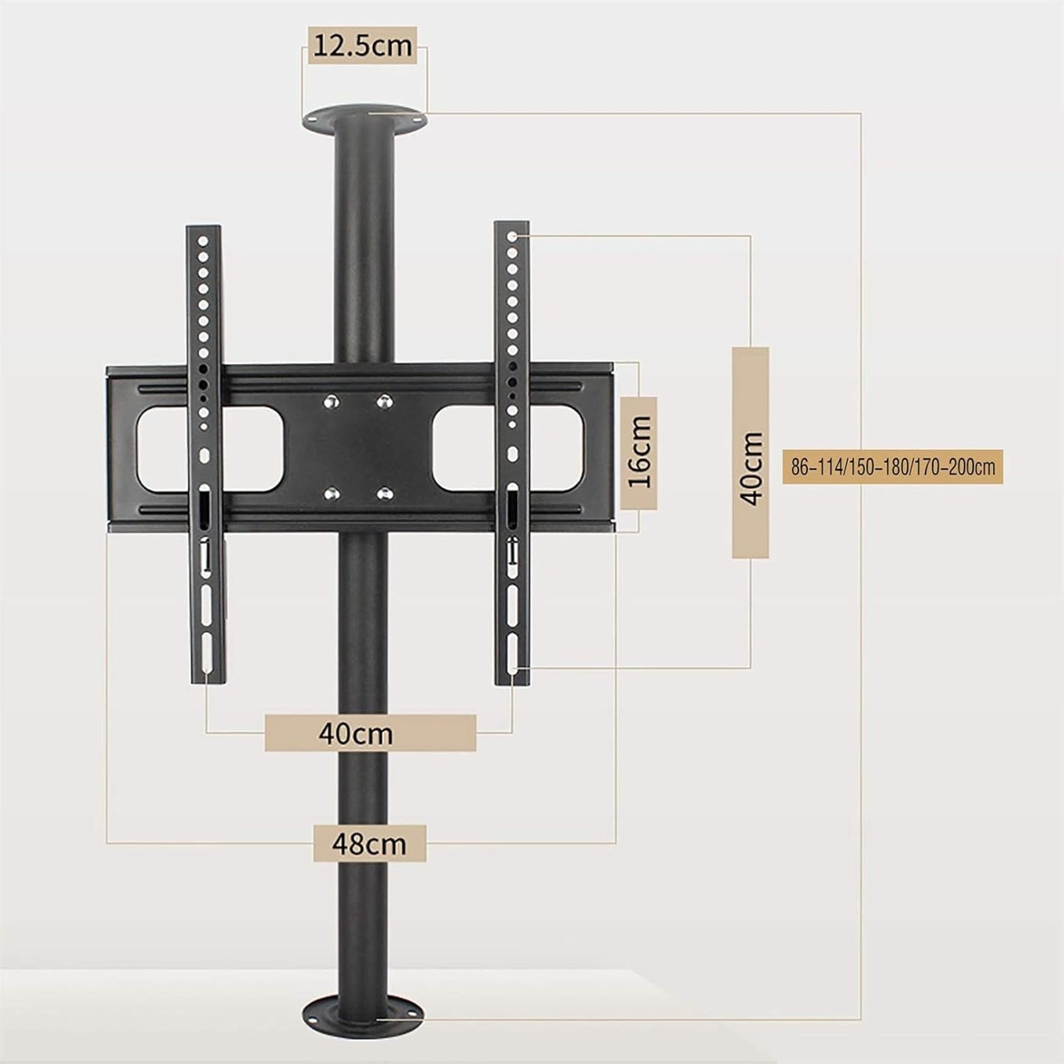 Adjustable TV Mount Bracket, TV Wall Mount Bracket, 360° Rotatable Stand, Multiple Heights, Cold Rolled Steel Material, for 32 to 55 Inch LCD TV,86114cm