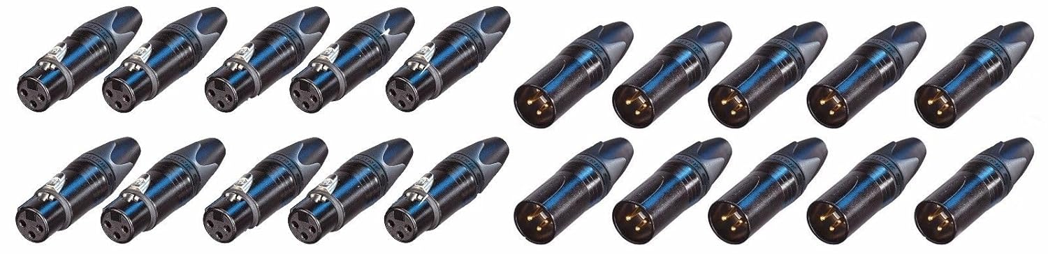 usbargainsound.com (10 EACH) NEUTRIK NC3MXX-B 3-Pin XLRM & NC3FXX-B 3-PIN XLRF Cable Mount-Black