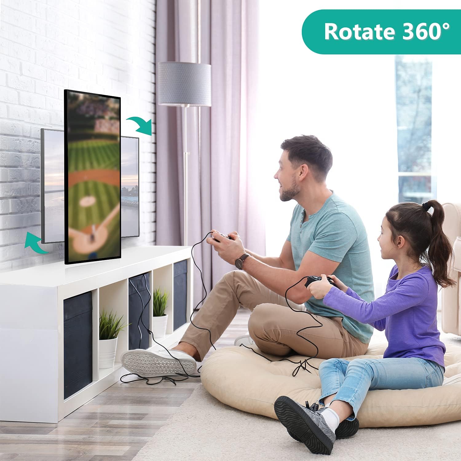 WALI Ceiling TV Mount for 37-90 inch + WALI TV Wall Mount Articulating LCD Monitor Full Motion 15 inch Extension Arm