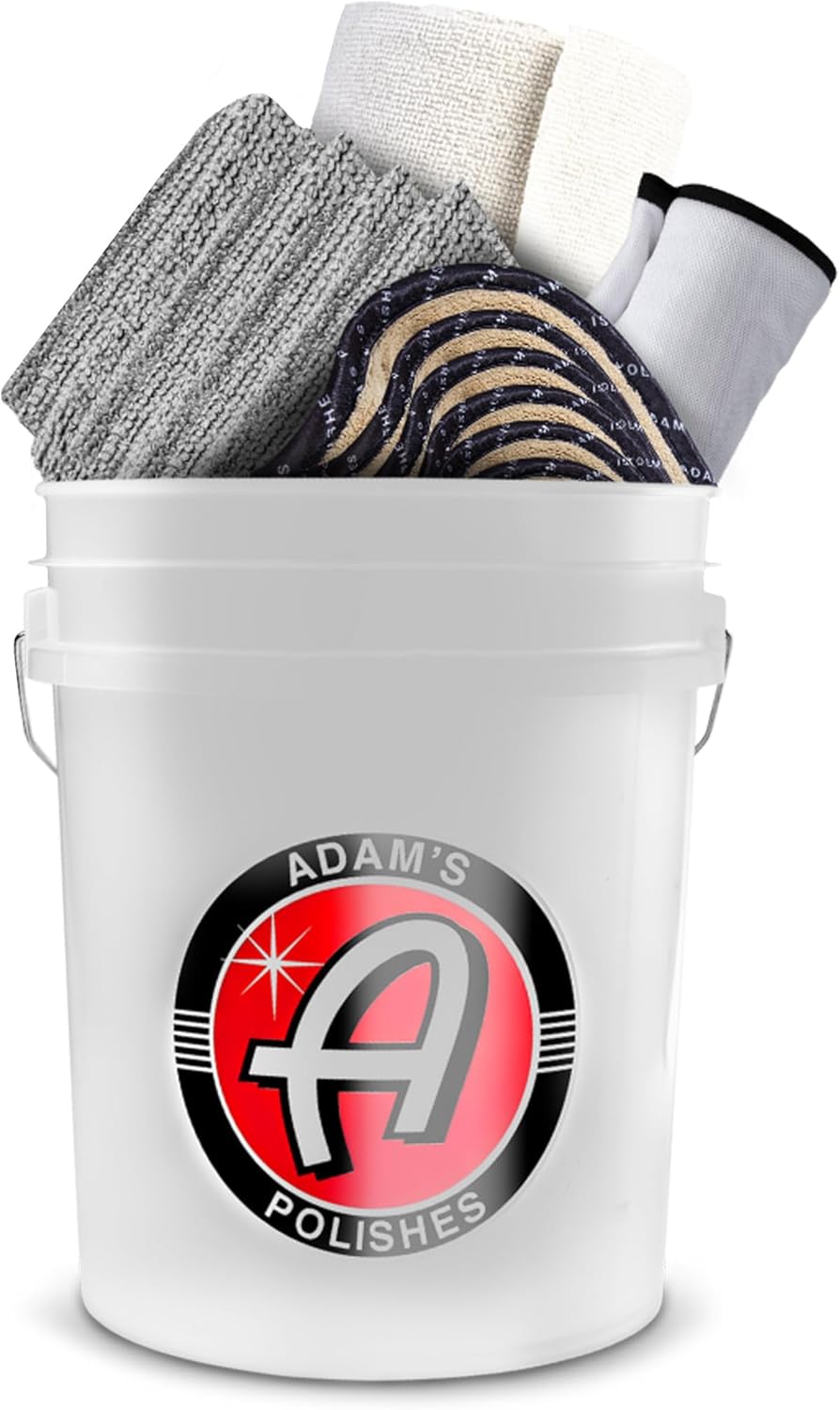 Adam's 5 Gallon Bucket-O-Towels (67pk) - Premium Microfiber Car Detailing Towels for Washing, Drying, Polishing, Car Wax, Ceramic Coating, Shop & Home Cleaning