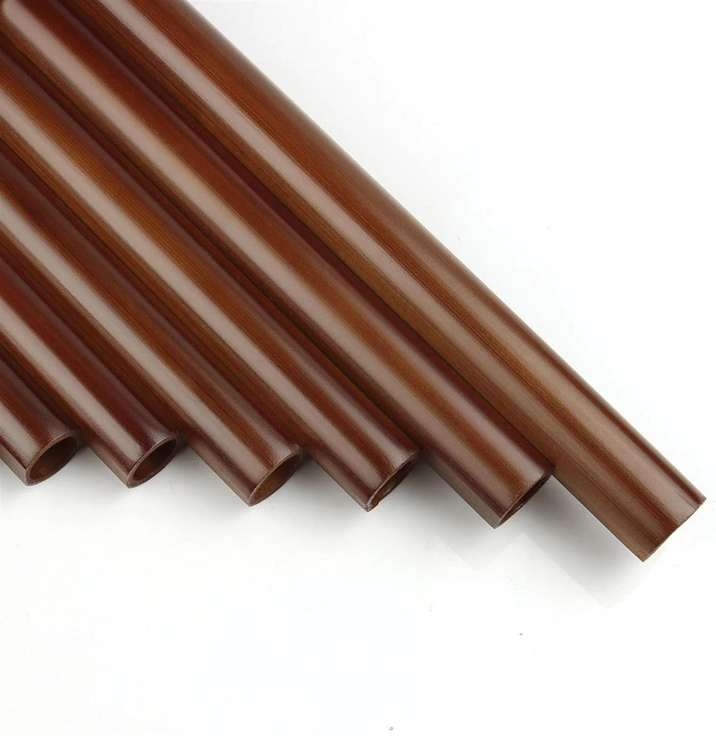 18 Pipes Brown Colour Pan Flute F Key Folk Musical Instruments Pan Woodwind Instrument Handmade Pan Pipes (Color : Left hand)
