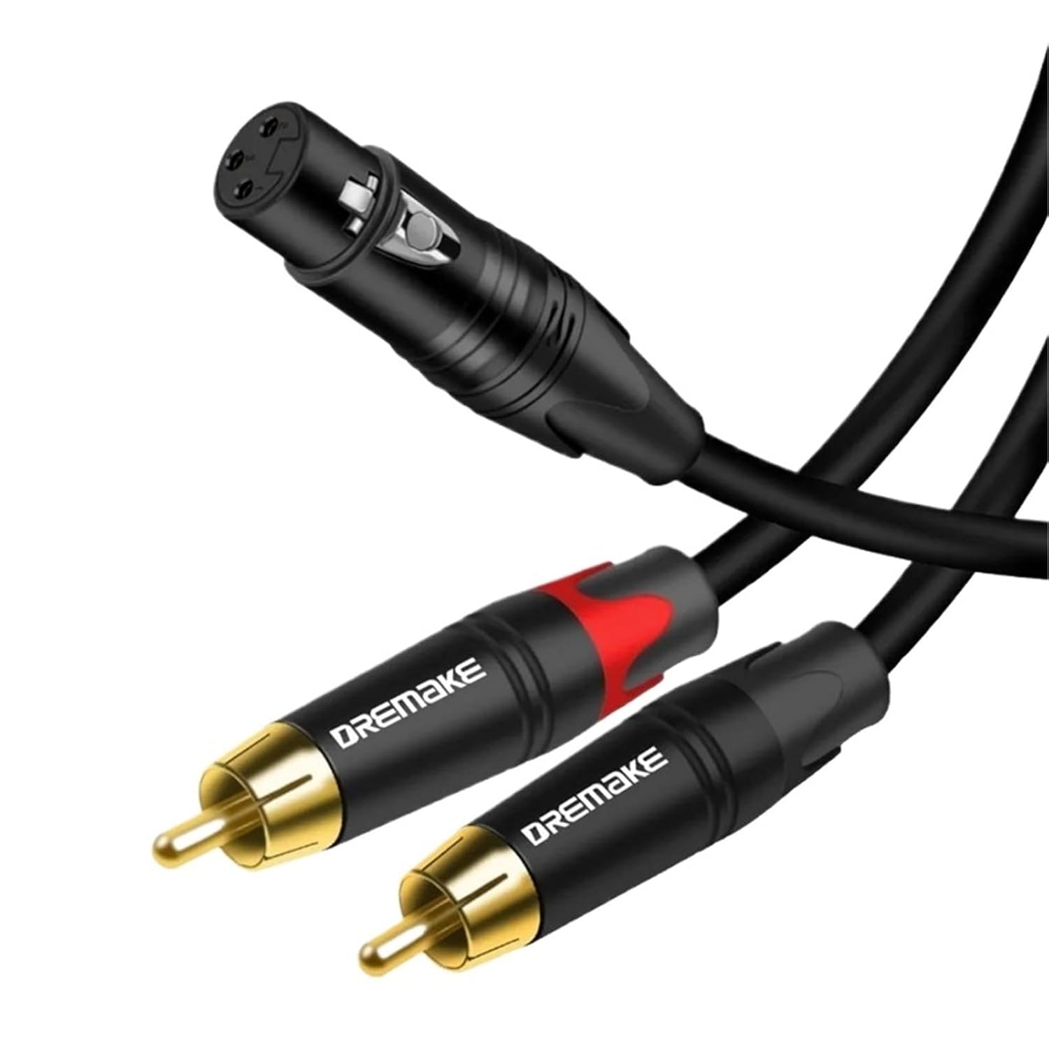 XLR to 2RCA Audio Adapter Cable Dual RCA Male to XLR 3Pin Female Unbalanced Y Splitter Patch Cord for Speaker Mixer Amplifier(2m)