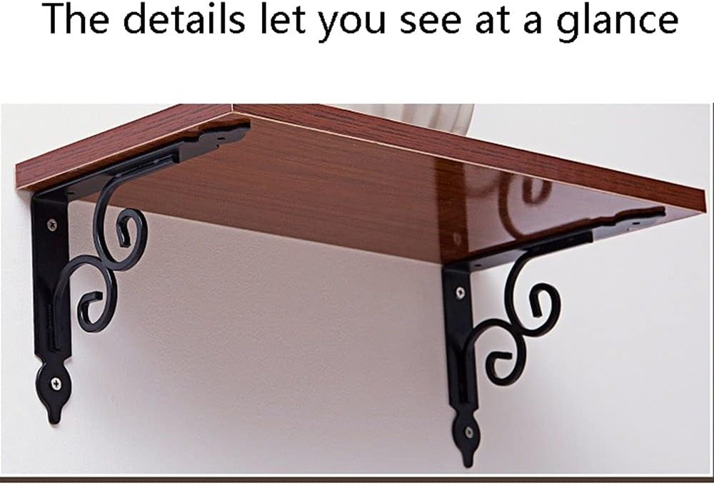 Cast Iron Multifunctional Shelf Bracket, Decorative Corner Bracket, Wall Mount Shelf Bracket, Right Angle Storage Tripod, DIY Bracket (Color : White, Size : 1) (White 1) (Red Copper 4)