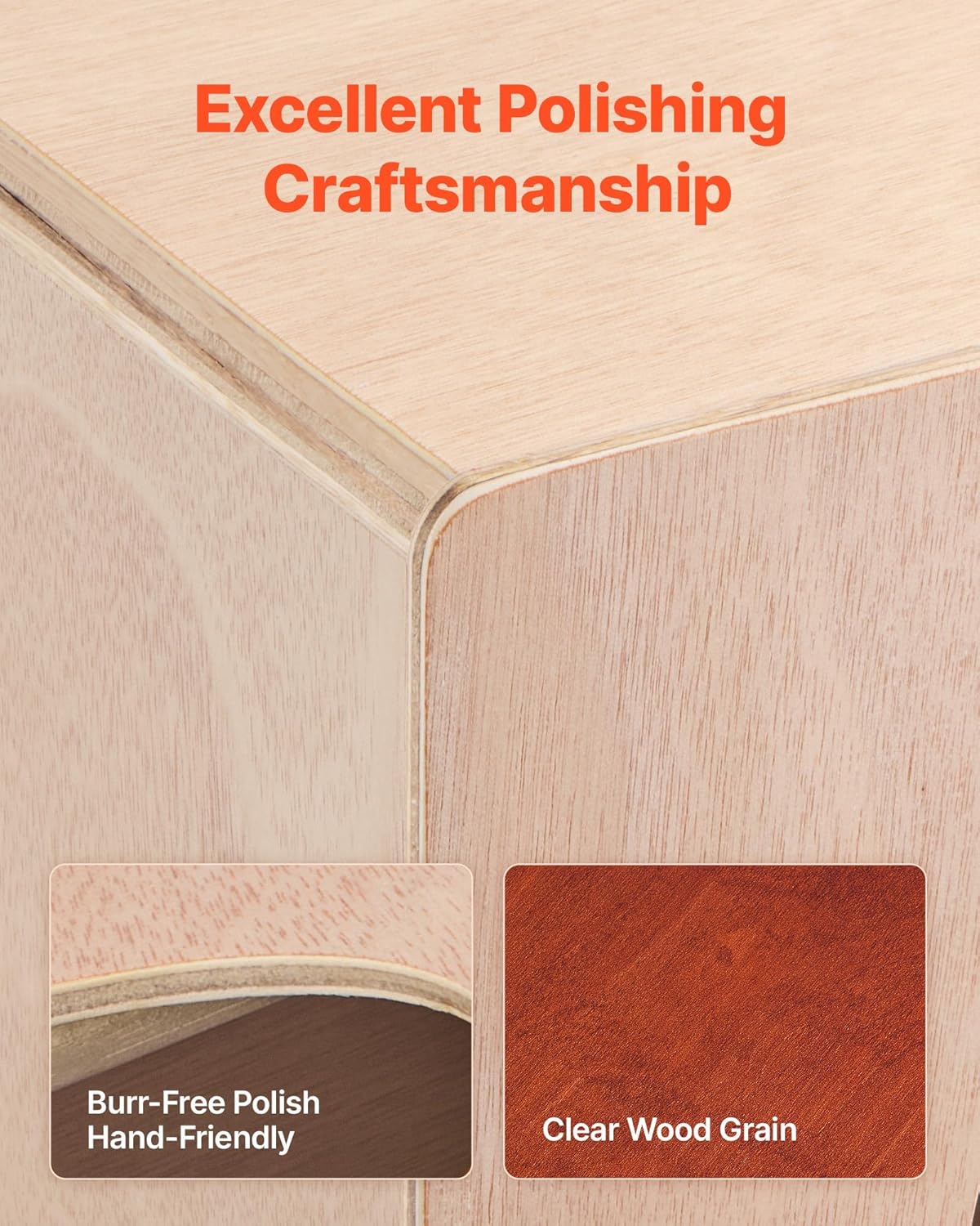 VEVOR Cajon Box Drum, with Internal Guitar Strings, Lightweight Wooden Percussion Box, Portable Birch Wood Drum Musical Instrument with Travel Bag, for Beginners and Professionals, 12 x 12 x 17 in