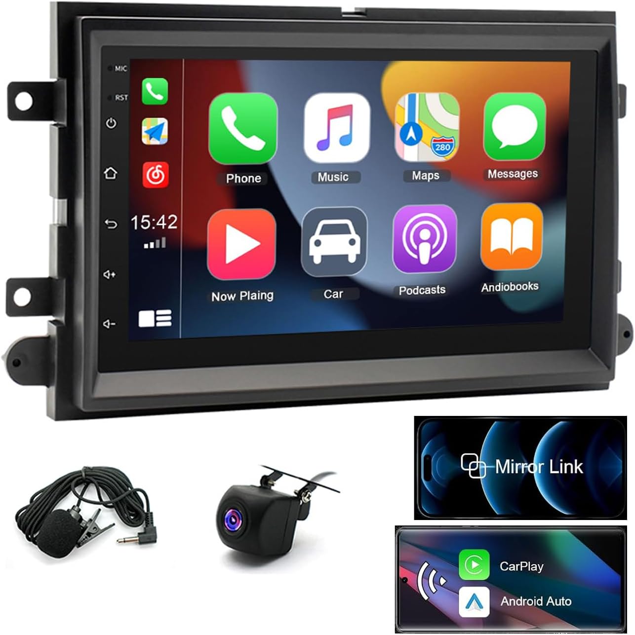 Android 13 Car Radio Stereo for Ford F150/F250/F350 2004-2014 with Wireless Carplay Android Auto 7 Inch HD Touchscreen Multimedia Player Head Unit with Backup Camera Bluetooth AM/FM/RDS Wi-Fi GPS