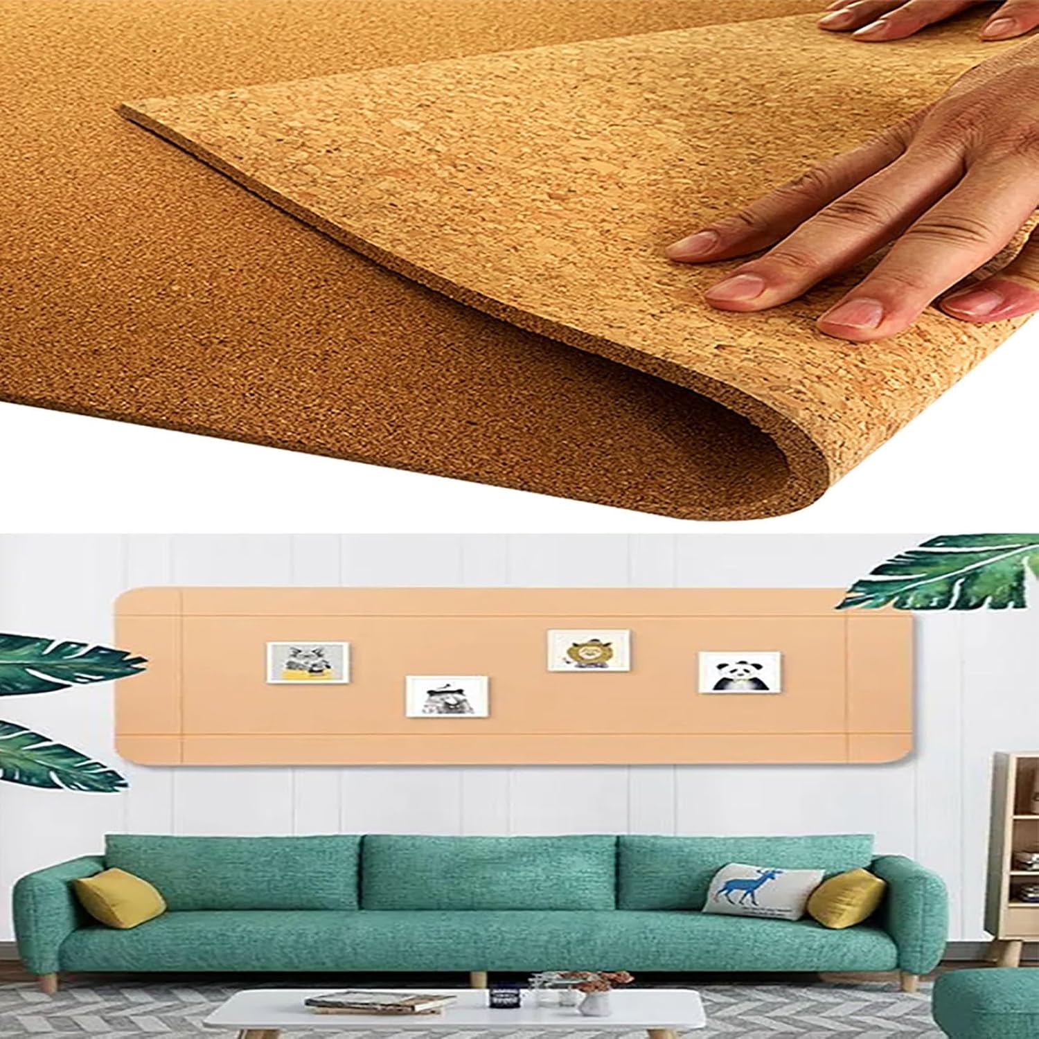 LYZLPHLL Cork Roll, Cork Board Sheet, High Density Cork Roll, Bulletin Board, Easy to Cut, 1/3