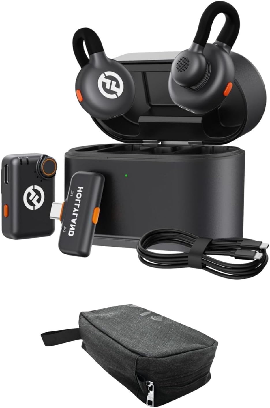 Hollyland Lark M2S Wireless Combo Microphone System Bundle with Maxell Folding Storage Travel Case