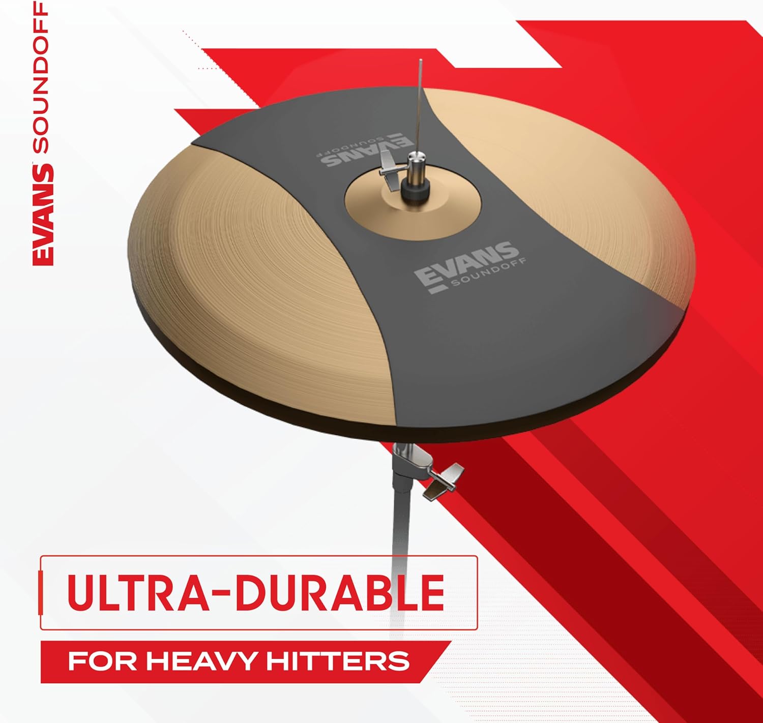 Evans Soundoff Drum Mute Pads - Full Box Pad Set - Mutes Pack - 3 Cymbals, 4 Tom/Snare, & 1 Bass - Great for Silencing Acoustic Kits to Practice - Standard - 8-Pack