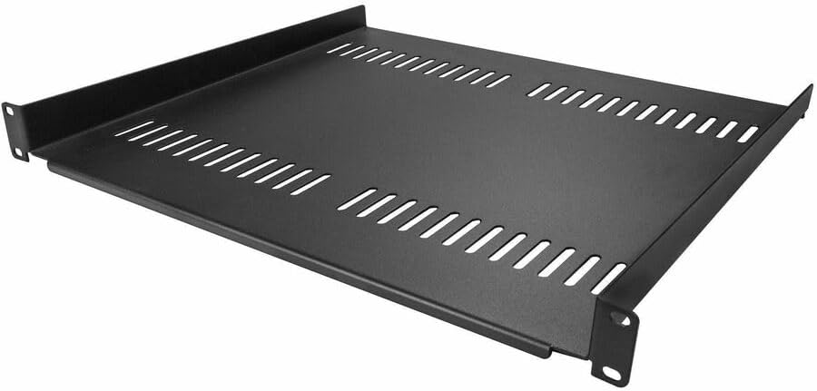 StarTech.com 2-Pack 1U Server Rack Shelf, Vented Rack Mount Cantilever Shelf, Heavy-Duty Steel, 44lb/20kg Capacity, 16