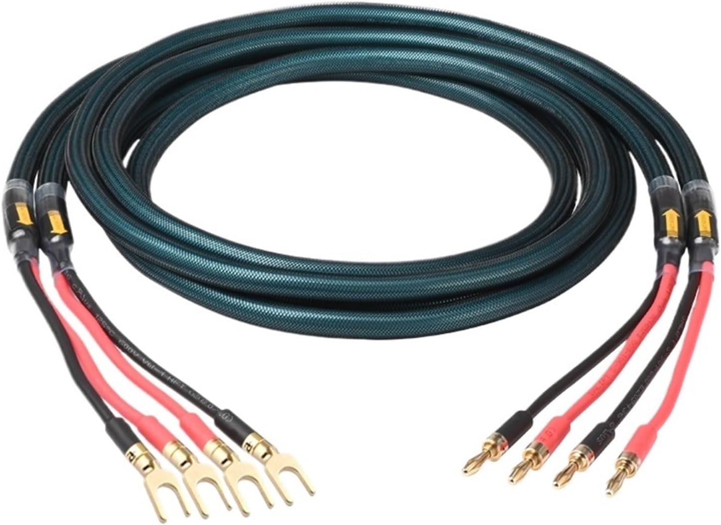 Speaker Cable for Amplifier Sound Hi-end 8N OCC Silver-plated Loudspeaker Wire with Y Plug Cable(Banana to Y,1m)