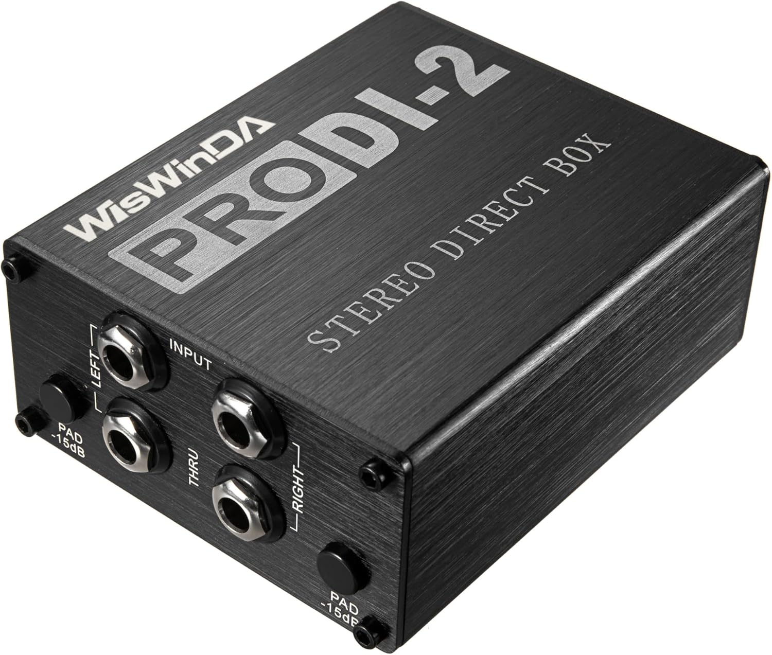 Passive Stereo Direct Box Dual Channel XLR Input 1/4” Output Low Distortion Free Phase Distortion for Musical Instruments (Black)
