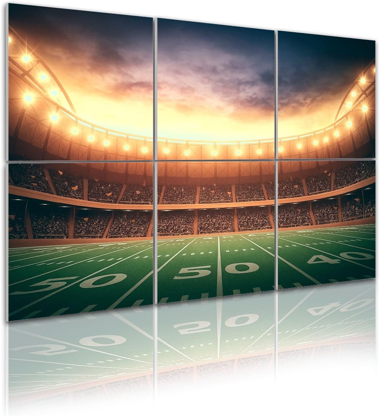 6 Pack Art Acoustic Panels Self Adhesive light american soccer stadium football stadium pictures Decorative Soundproof Wall Panels Sound Absorbing Panel 48