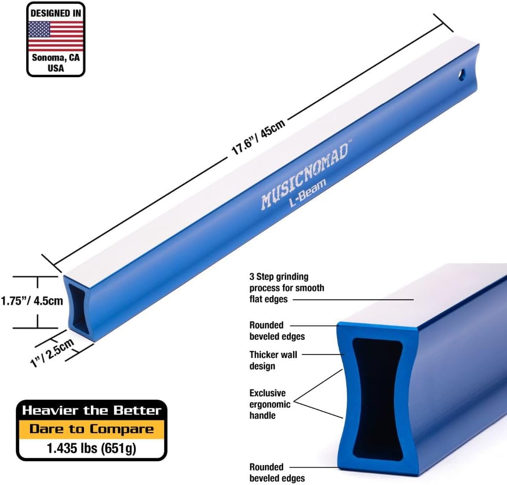 MusicNomad 11 pc. Guitar Fret Leveling Kit, Luthier & Tech Fret Level Beam, Crowning File & Polish Set (MN872)
