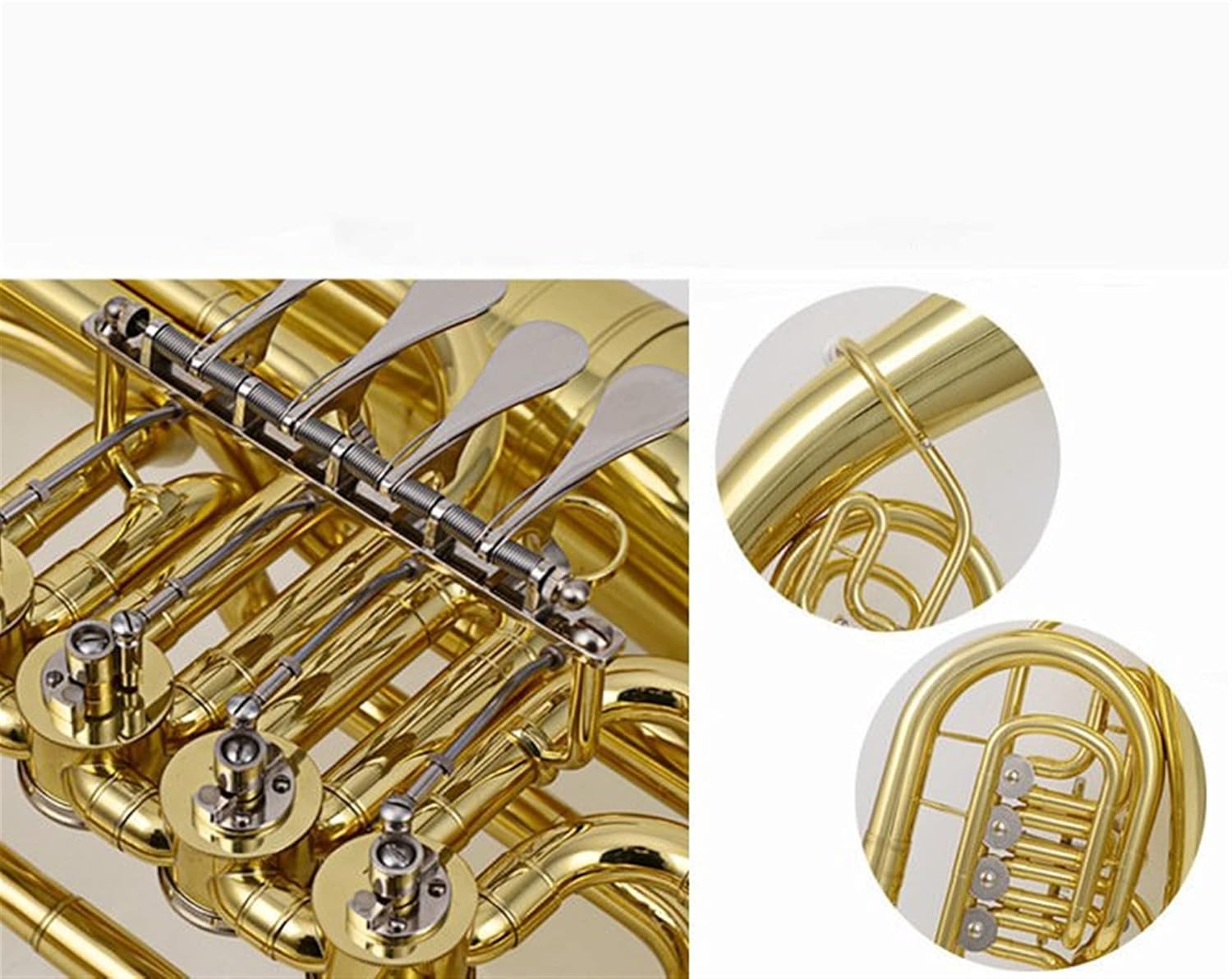 B-Flat Three Flat Keys Euphonium Four Flat Keys Euphonium Large Horn Instrument Music Team Performance Brass Finishing Euphonium (Color : Three Flat Key Tenor)