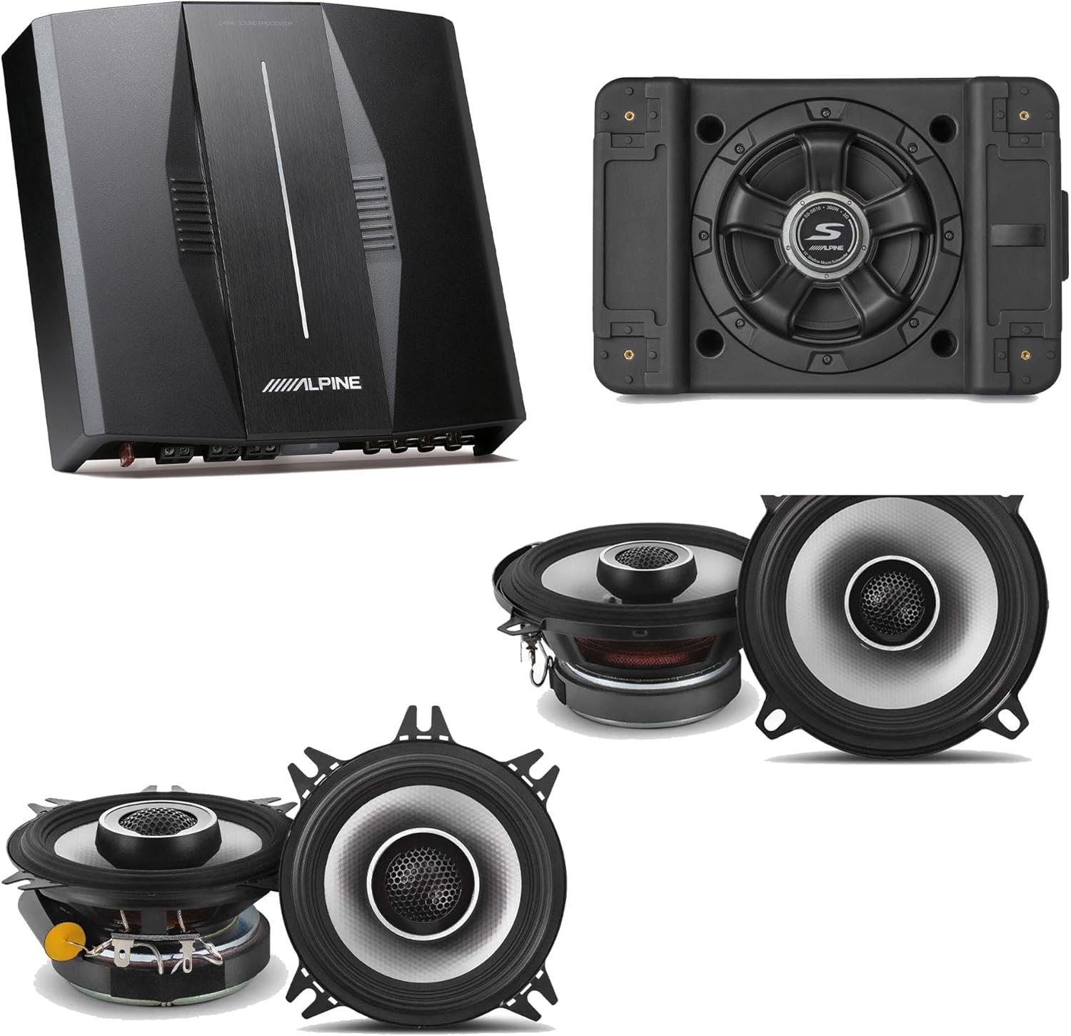 Alpine PXE-C80-88 OPTIM8 8-Channel Hi-Res DSP Amplifier w/SS-SB12 Subwoofer, S2-S50 & S2-S40 Bundle