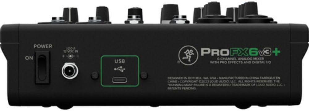 Mackie ProFX6v3+ 6-Channel Analog Mixer with Built-In FX, USB Recording, and Bluetooth Bundle with G-MIXERBAG-1212 Padded Nylon Mixer Bag and Stereo Breakout Cable 10'