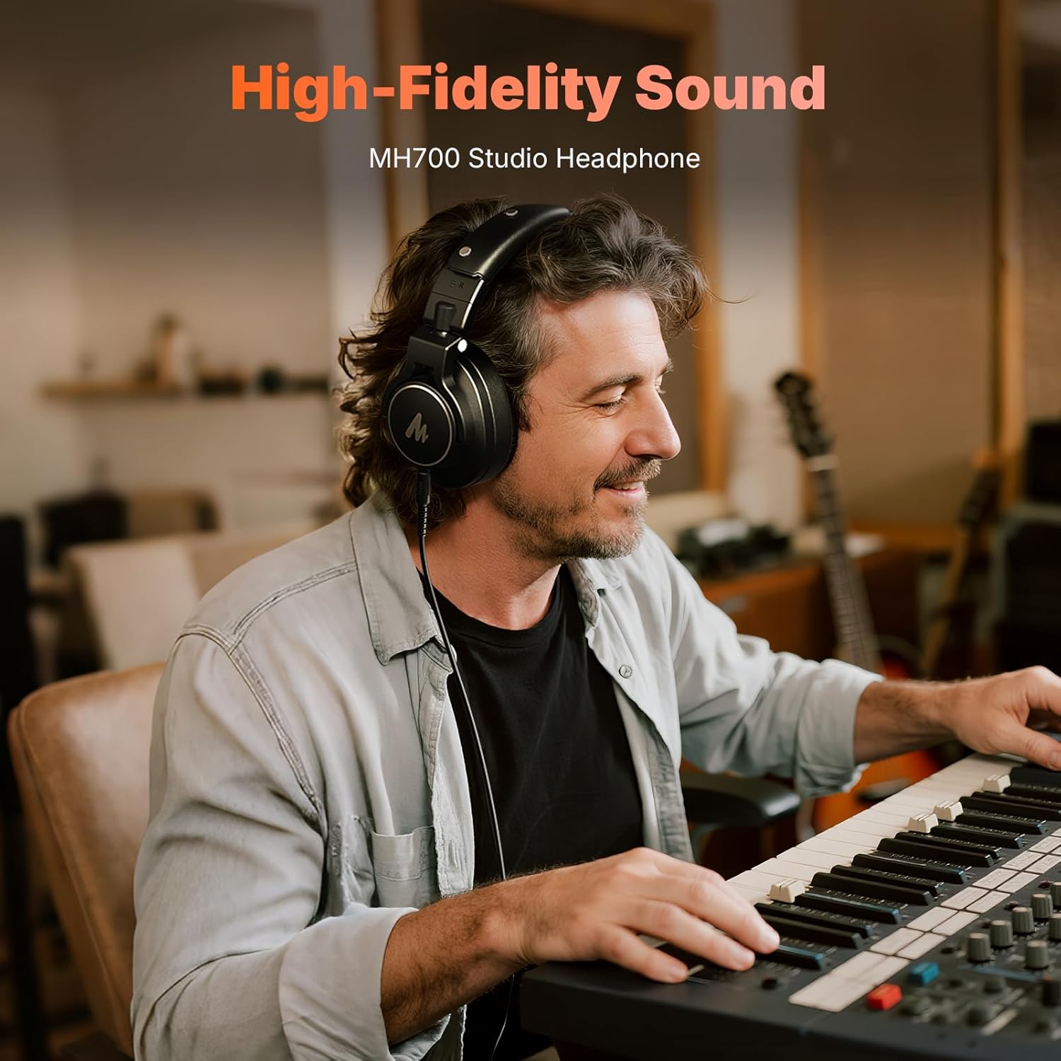 MAONO USB Audio Interface Bundle: Interface with XLR Microphone Headphone 24-bit/192kHz LOOPBACK ASIO Driver for Recording Music Home-Studio Guitar Podcast Streaming PC DAW(PS22+PD100+MH700)