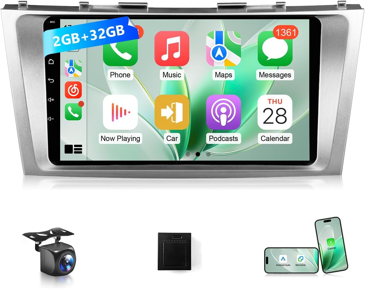 VQU 8 Core Car Stereo for Toyota Camry 2006 2007 2008 2009 2010 2011 Carplay Android Auto Radio, 9