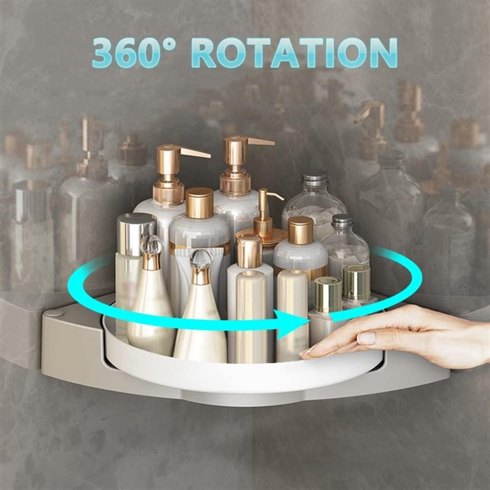 Corner Shower Caddy Bathroom Shelves, 360°Rotating No-Drill Wall Mount Corner Shelf, Bathroom Storage Rack Holder Kitchen Shelf Organizer Shower Organizer (Color : 2 Layer)