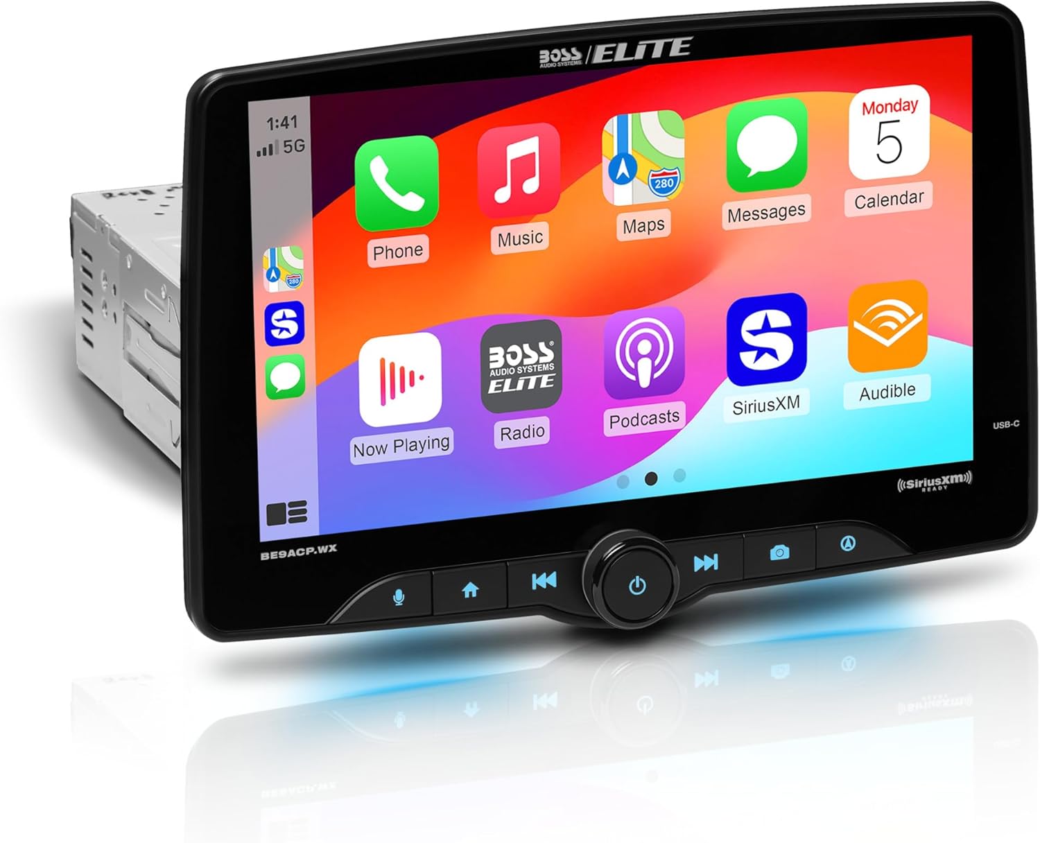 BOSS Audio Systems Elite BE9ACP.WX Single DIN Car Stereo Wireless Apple CarPlay, Android Auto, 9 Inch Touchscreen, Sirius XM-Ready, Bluetooth