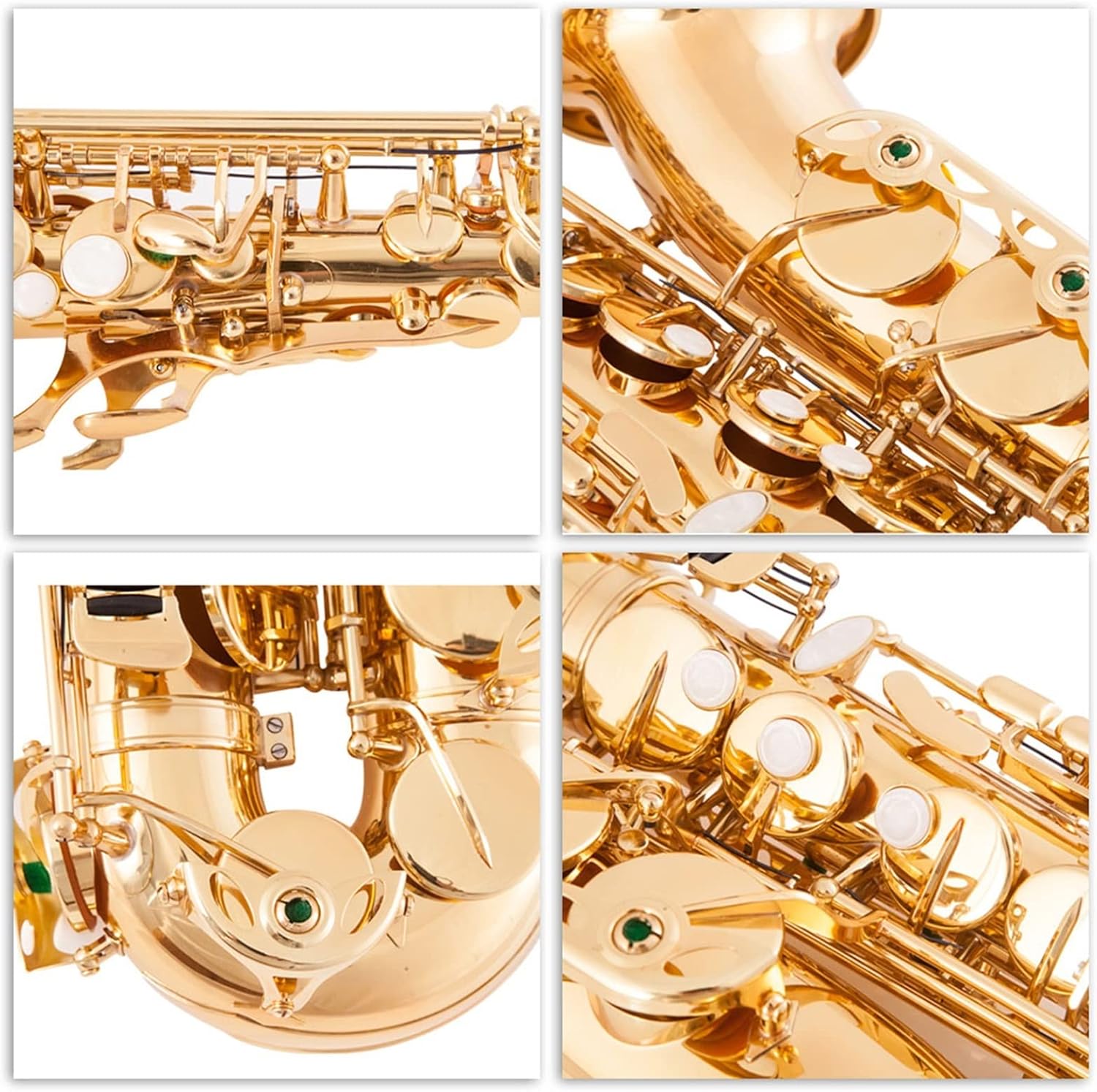 EB Alto Saxophone Brass Gold Lacquer E-Flat Sax Woodwind Instrument with Accessories