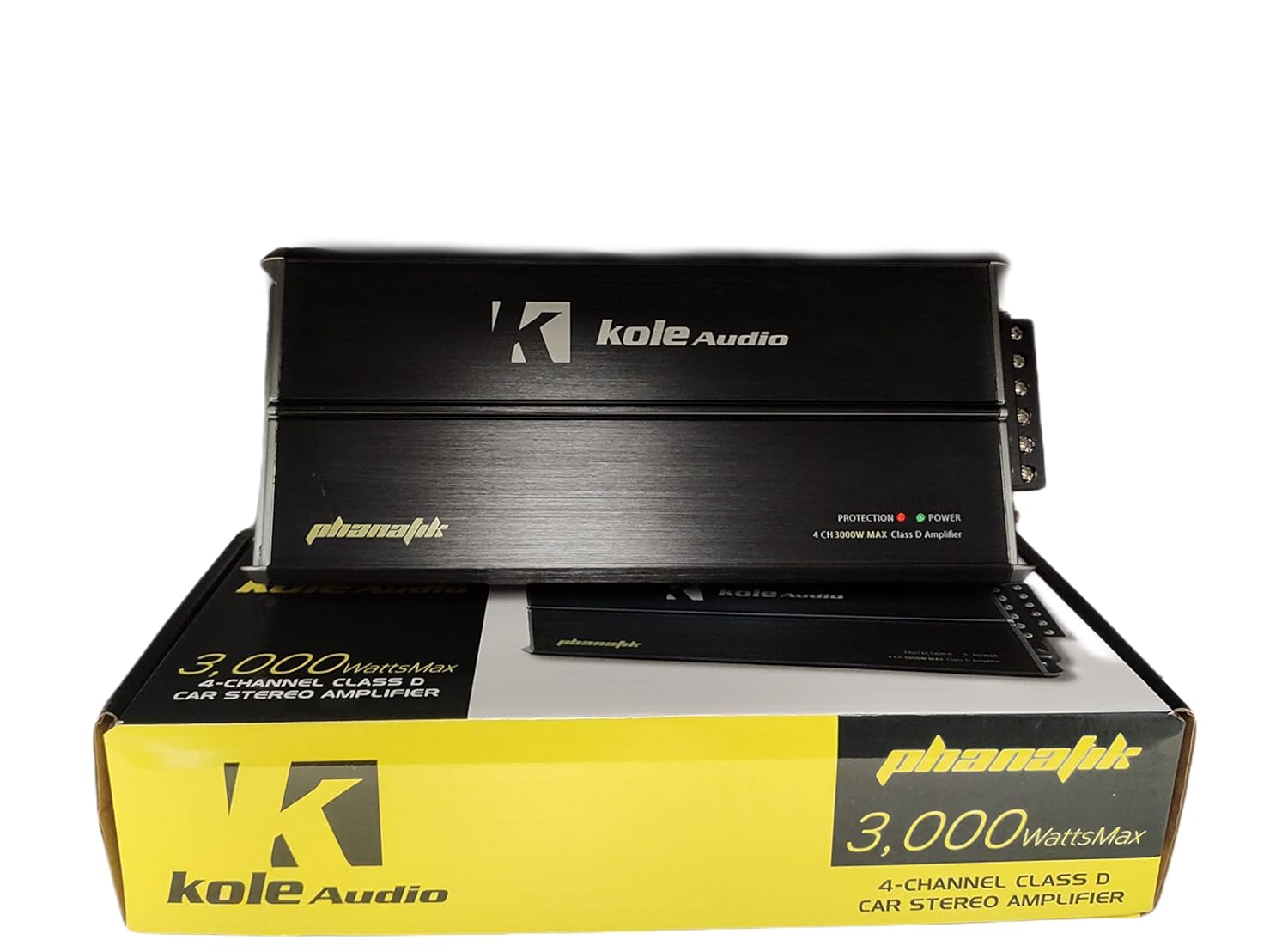 Kole Audio KP3000.4D 3000W Max 4-Channel Class-D Compact Car Audio Amplifier
