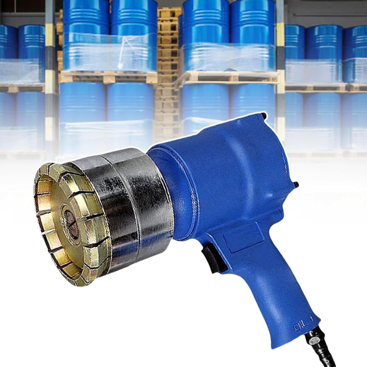 35Mm/70Mm Pneumatic Crimper Sealer, 53 Gallon Manual Oil Barrel Sealing Machine, Rotation Adjustment Tightness, for Coating Manufacturing Industry,30mm