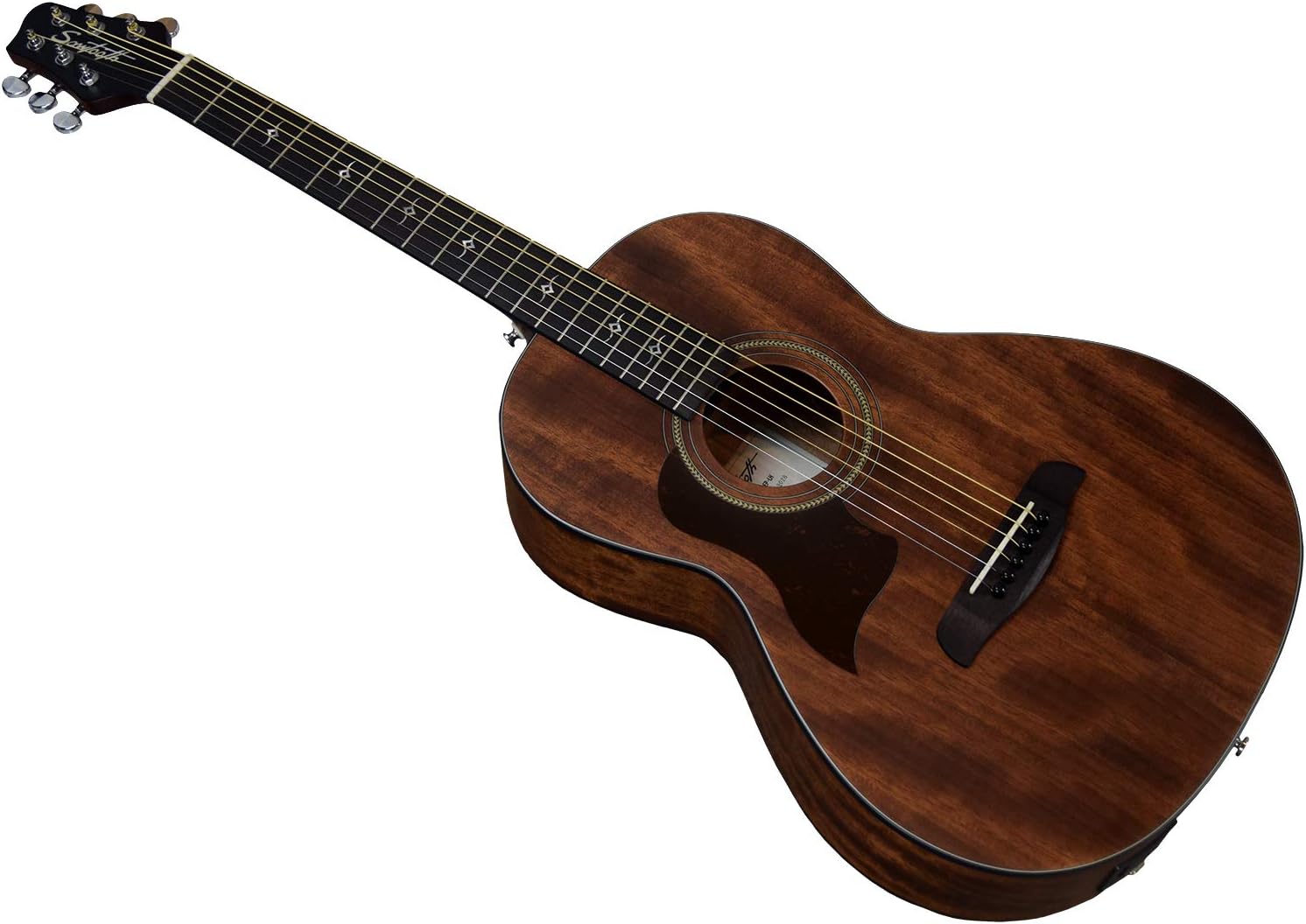Sawtooth Mahogany Series Left-Handed Solid Mahogany Top Acoustic-Electric Parlor Guitar with Padded Gig Bag and Pick Sampler