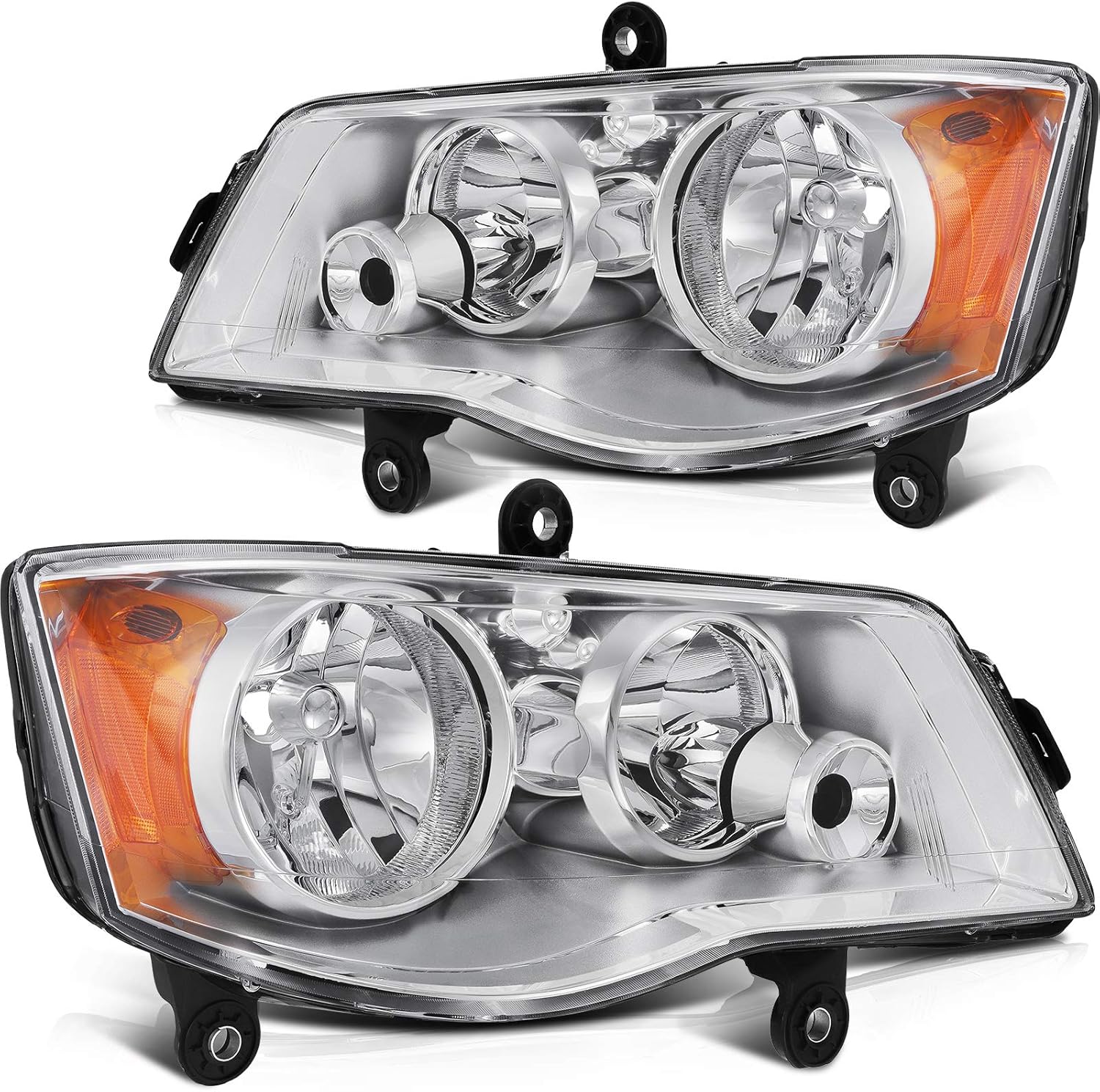 ECCPP Headlight Assembly For Chrysler Town & Country 2008-2016 For Dodge For Grand Caravan 2011-2019 Driver and Passenger Side Headlamps