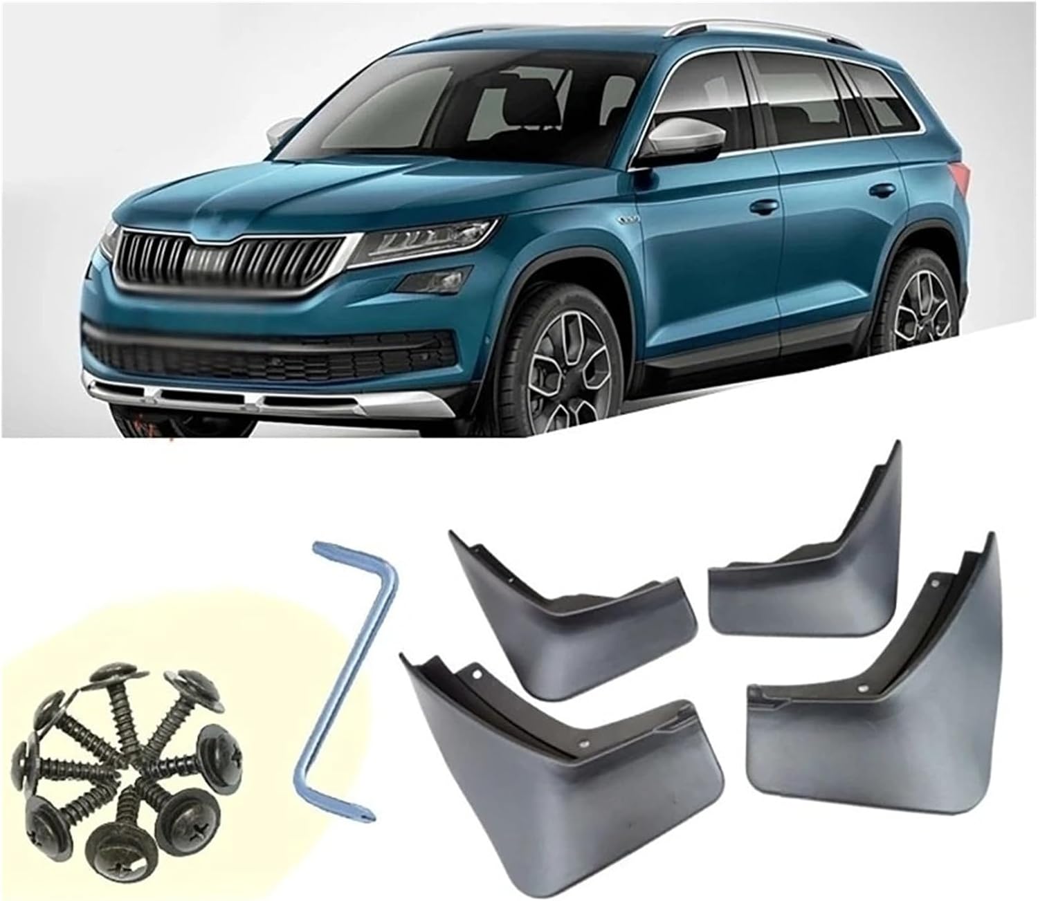 4Pcs Car Front Rear Wheel Fenders Auto Fender Splash Mudguards Mud Compatible for Skoda Kodiaq 2018-2020
