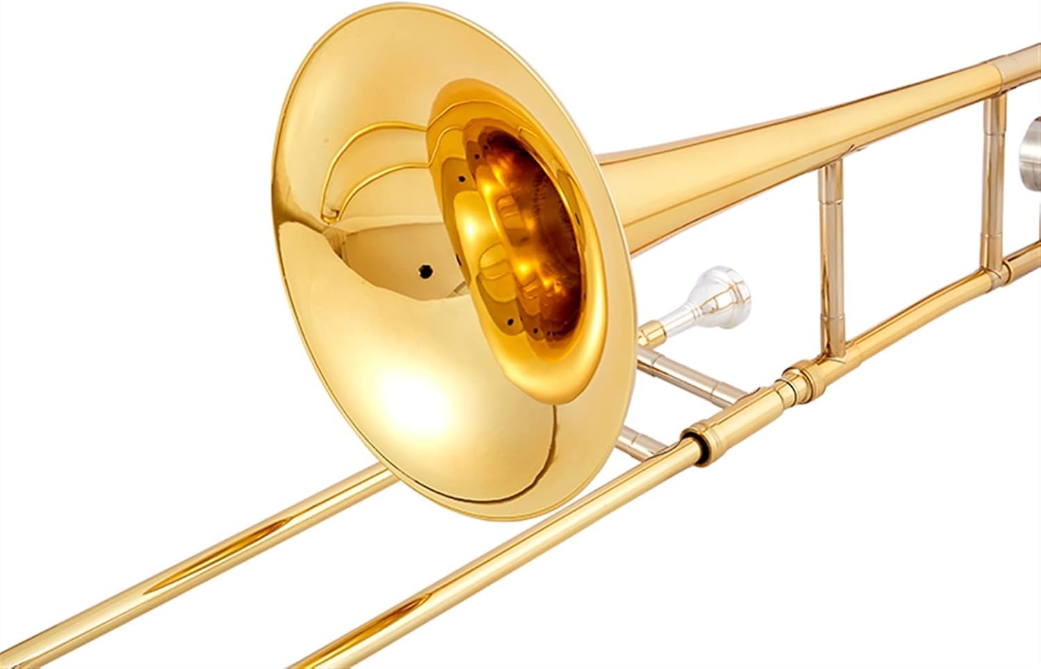 FLFL Student Trombone Lacquered Gold Tenor Trombone in B Flat for Students and Beginners