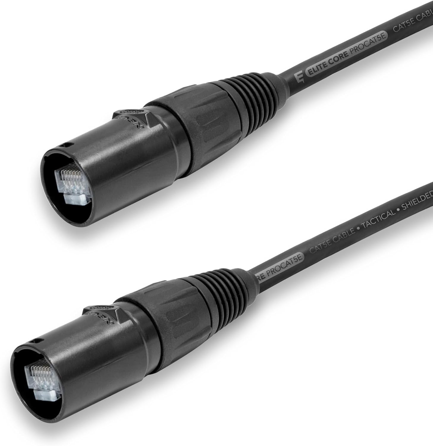 Elite Core PROCAT5E | Ultra-Flexible Shielded CAT5E | Tactical Ethernet Connectors | 150' ft, 150-ft (PROCAT5E-S-EE-150)