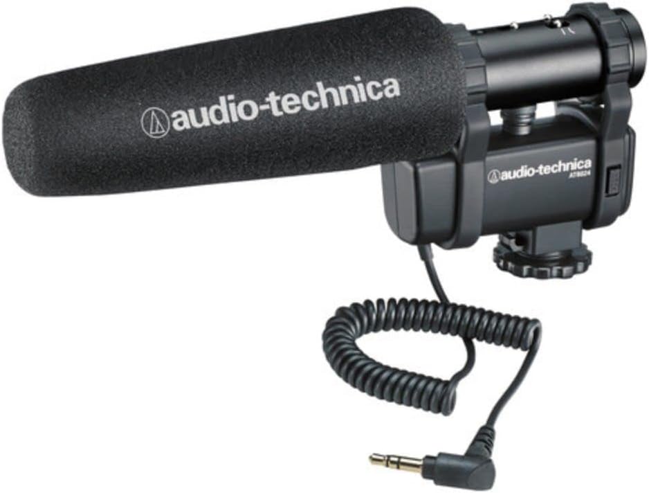 Audio-Technica AT8024 Stereo/Mono Camera-Mount Microphone Bundle with Watson Rapid Charger and Auray Wide Mouth Case
