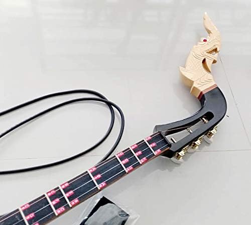 Isarn Acoustic Electric Phin 3 Strings, Thai Lao Guitar Musical Instrument, Traditional Thai Musical Pin74