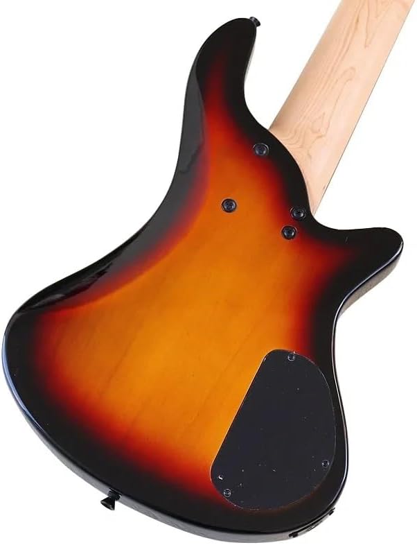 Left Handed 6-String Electric Bass Guitar,43-Inch Full Size, Solid Basswood Body,Canada Maple Neck & Fingerboard,24-Fret