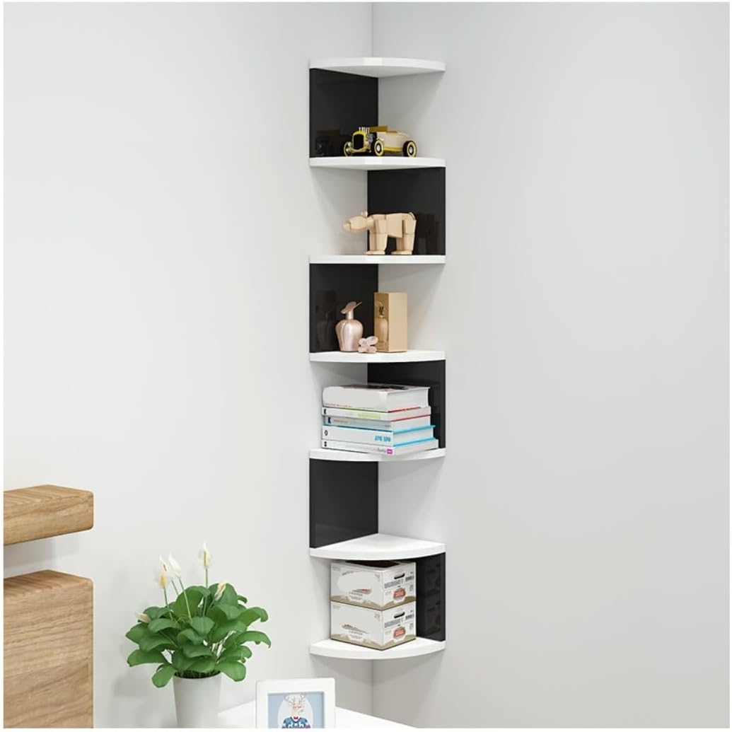 Corner Display Rack Corner Shelf Stand 7-Tier Corner Shelf Wall Mount Floating Shelves Wall Corner Shelves For Bedroom Living Room Bathroom Kitchen Office Corner Shelves Corner Storage Shelf(B)