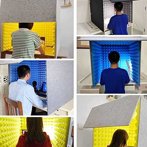 Desktop Soundproof Cover Microphone Isolation Booth Portable Soundproof Booth Sound Proof Foam Panels 80 * 80 * 80CM Desktop Soundproof Cover Vocal Recording Booth Sound Booth